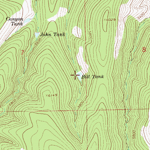 Topographic Map of Bill Tank, NM