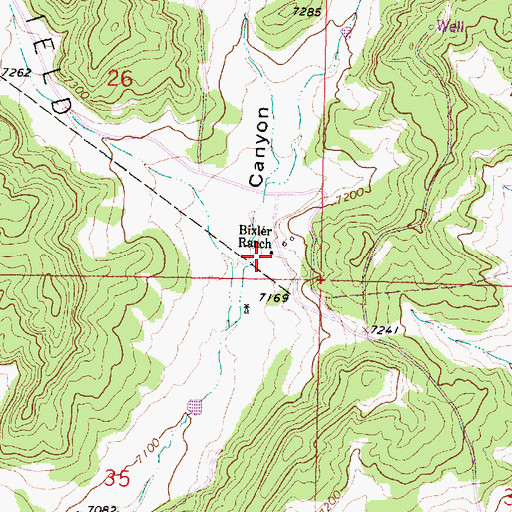 Topographic Map of Bixler Ranch, NM