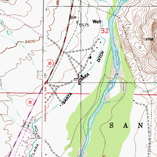 Topographic Map of Black Mesa Ranch (historical), NM