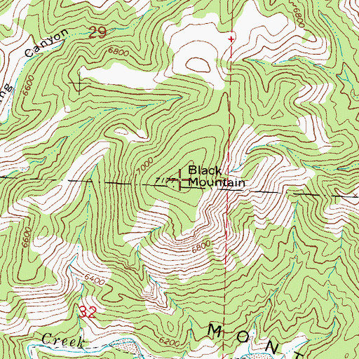 Topographic Map of Black Mountain, NM