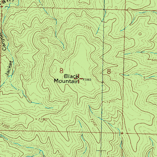 Topographic Map of Black Mountain, NM