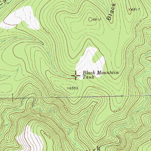 Topographic Map of Black Mountain Tank, NM