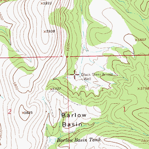 Topographic Map of Black Steer Arroyo Well, NM