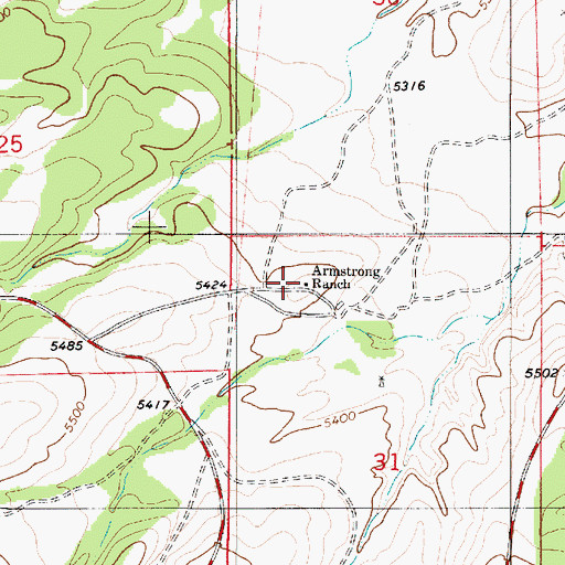 Topographic Map of Armstrong Ranch, NM