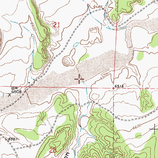 Topographic Map of Blue Mesa Canyon, NM