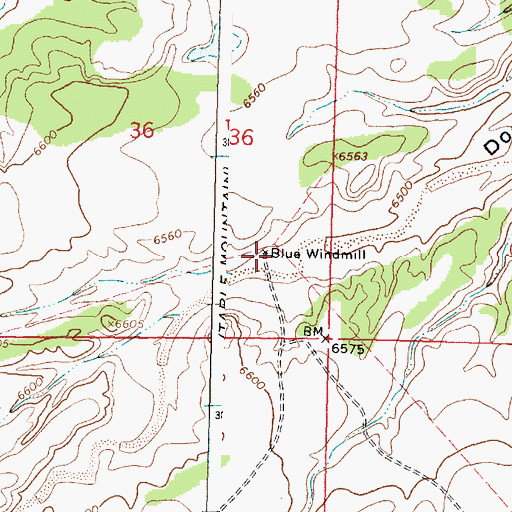 Topographic Map of Blue Windmill, NM