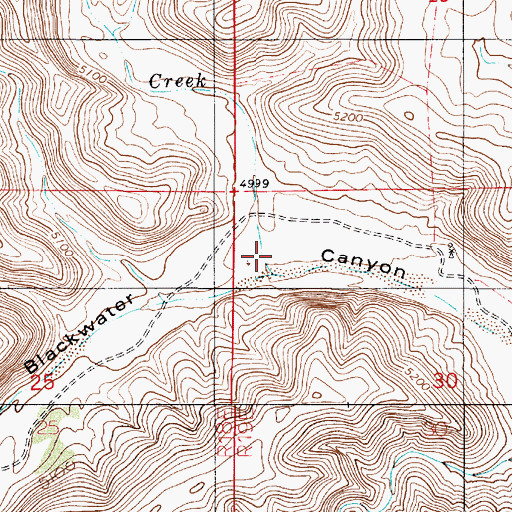 Topographic Map of Bluewater Creek, NM