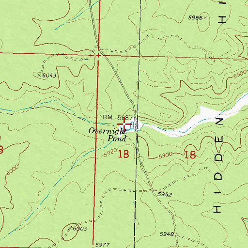 Topographic Map of Overnight Pond, AZ