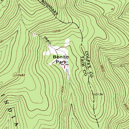 Topographic Map of Bonito Park, NM