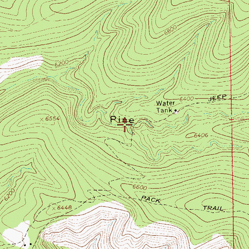 Topographic Map of Booger Canyon, NM