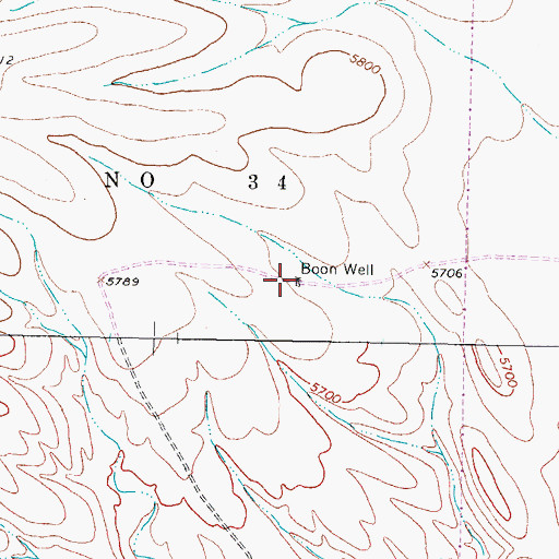Topographic Map of Boon Well, NM