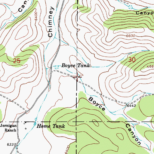 Topographic Map of Boyce Canyon, NM