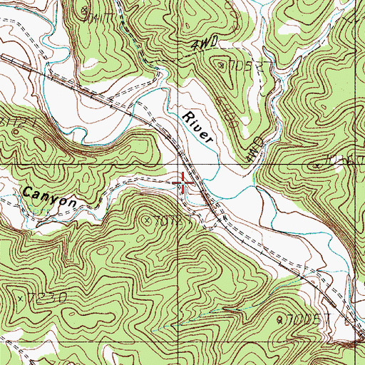 Topographic Map of Bracket Canyon, NM