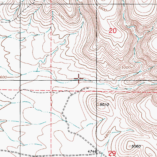 Topographic Map of Bug Scuffle Canyon, NM