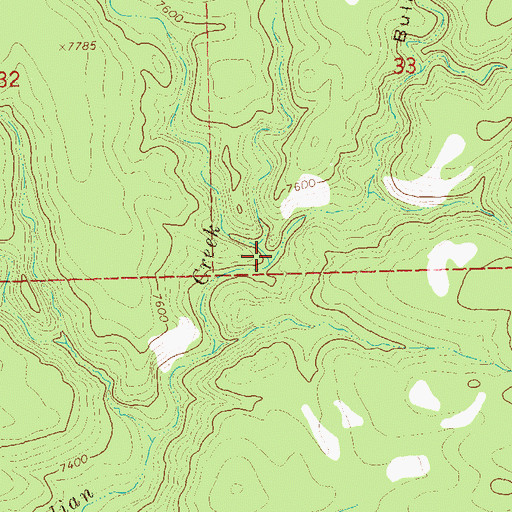 Topographic Map of Bull Pass Canyon, NM