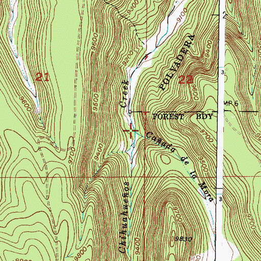 Topographic Map of Caada de la Mora, NM