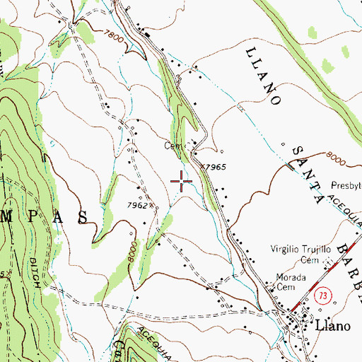 Topographic Map of Caada de los Alamos, NM