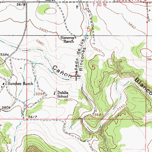 Topographic Map of Caada los Rincones, NM