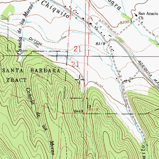 Topographic Map of Caada de Ojo del Agua, NM