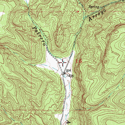 Topographic Map of Caada del Potrero, NM