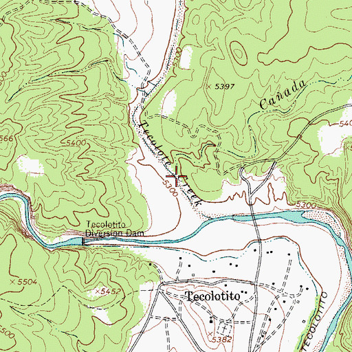Topographic Map of Caada Ancha, NM
