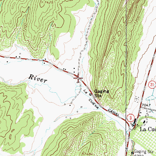 Topographic Map of Caon del Agua, NM