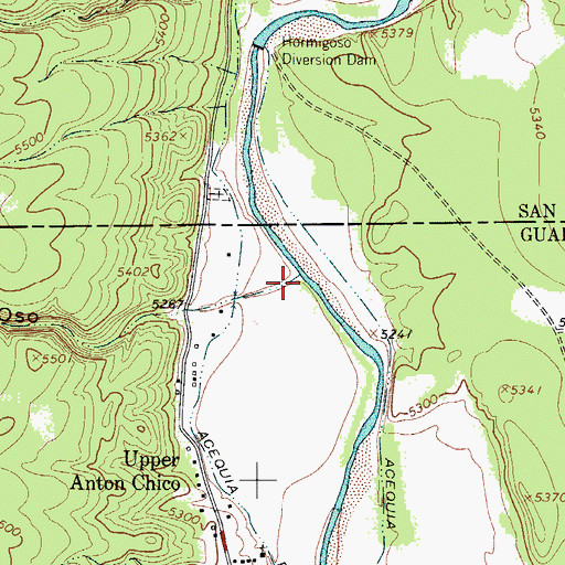 Topographic Map of Caon de Oso, NM