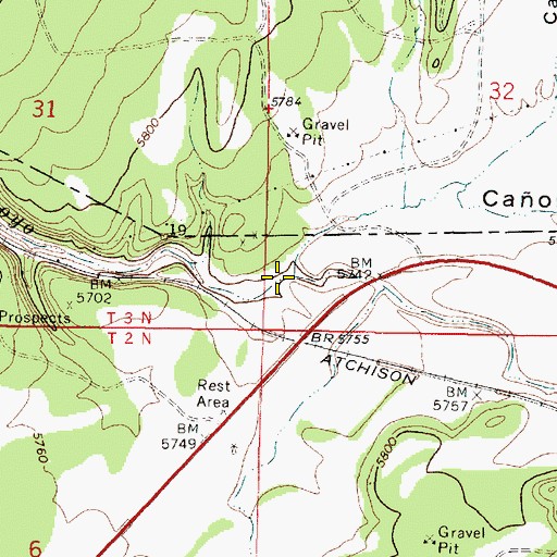 Topographic Map of Cañon Salado, NM