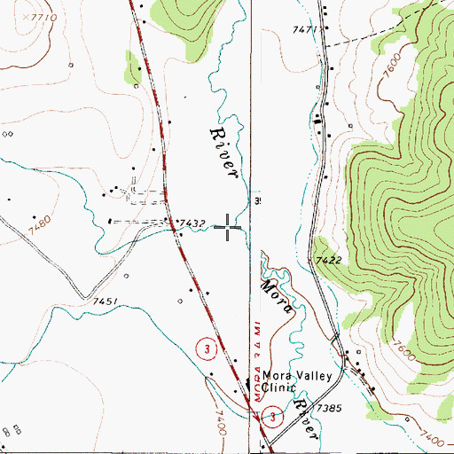 Topographic Map of Caoncito Creek, NM