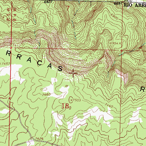 Topographic Map of Carracas Rim, NM