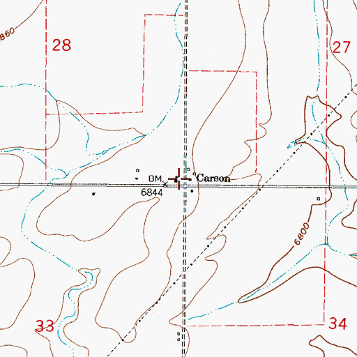 Topographic Map of Carson, NM