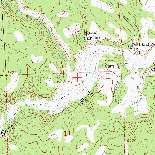 Topographic Map of Cement Canyon, NM