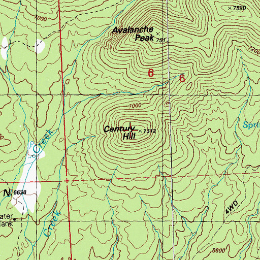 Topographic Map of Century Hill, NM