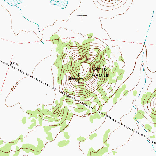 Topographic Map of Cerro Aguila, NM