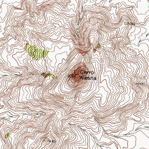 Topographic Map of Cerro Alesna, NM