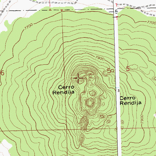 Topographic Map of Cerro Rendija, NM