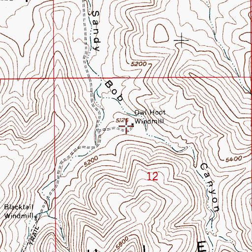 Topographic Map of Owl Hoot Windmill, AZ