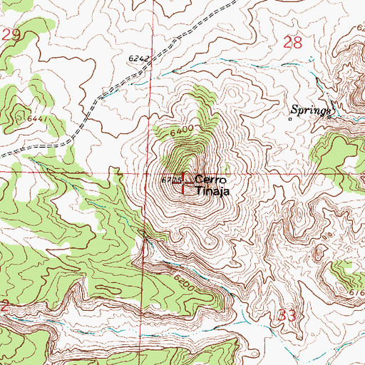 Topographic Map of Cerro Tinaja, NM