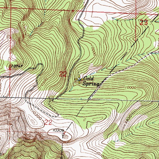Topographic Map of Cold Spring, NM