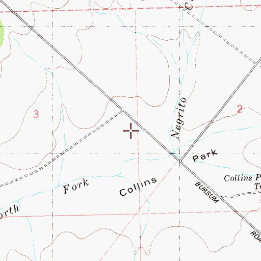 Topographic Map of Collins Park, NM