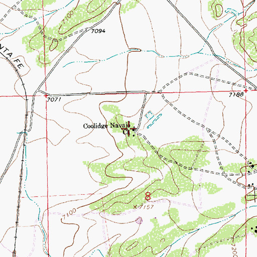 Topographic Map of Coolidge Navajo Church, NM