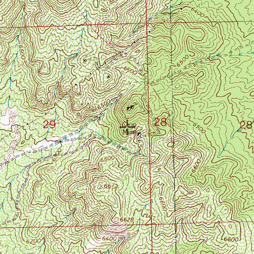 Topographic Map of Coop Mine, NM