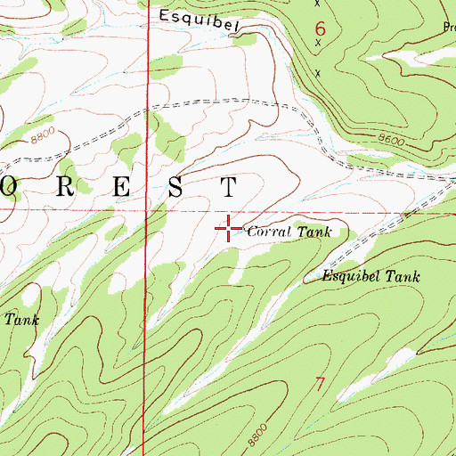 Topographic Map of Corral Tank, NM