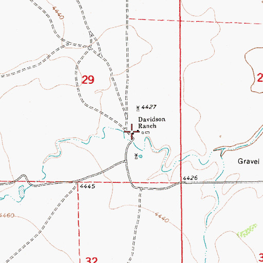 Topographic Map of Davidson Ranch, NM