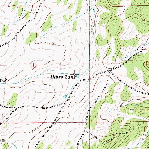 Topographic Map of Deafy Tank, NM