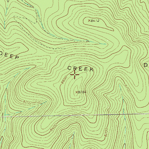 Topographic Map of Deep Creek Divide, NM