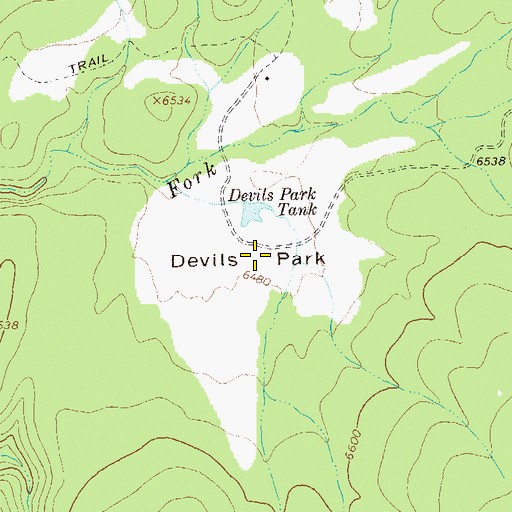 Topographic Map of Devils Park, NM