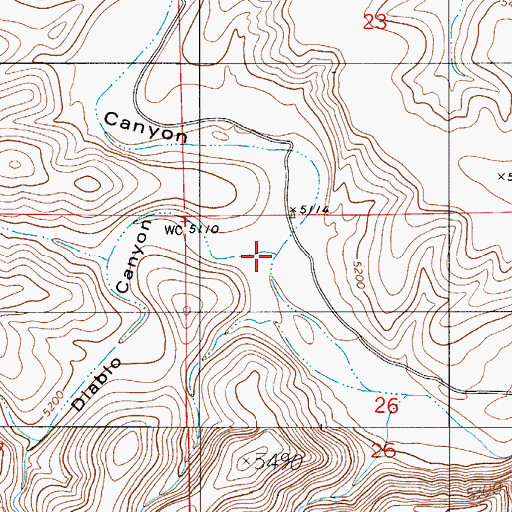 Topographic Map of Diablo Canyon, NM
