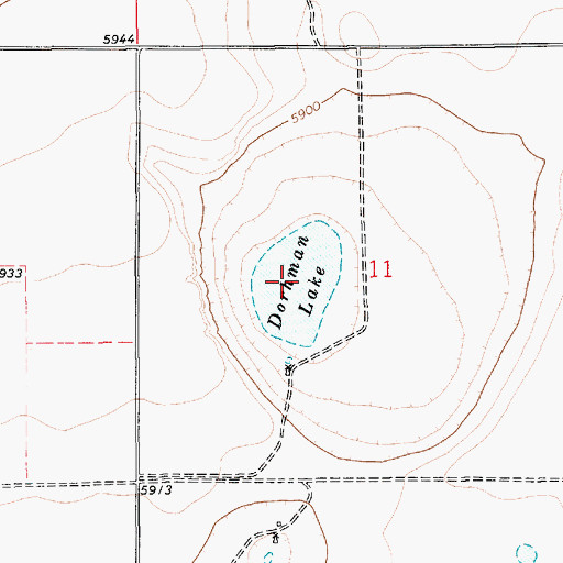 Topographic Map of Dorhman Lake, NM