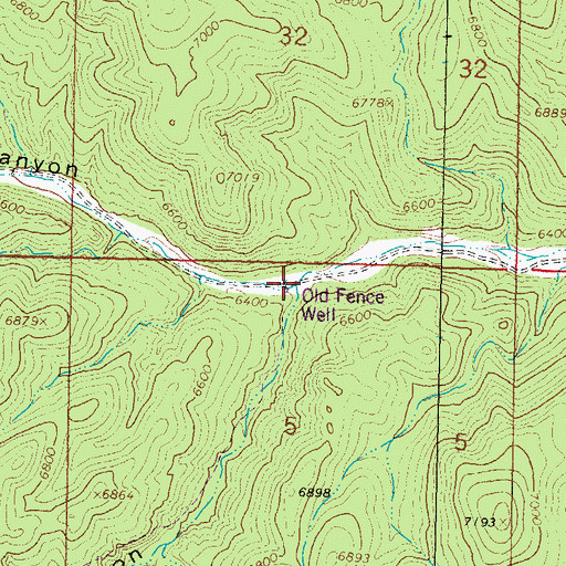 Topographic Map of Drift Fence Canyon, NM
